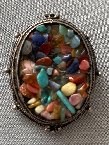 Vintage hollywood stone brooch - hollywood,