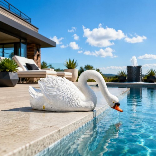 Pieces floating swan statue - 2,