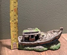 Small Boat Shipwreck Aquarium Ornament