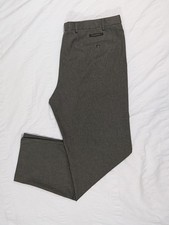 M&S Mens Trousers Smart Neutral Dogtooth W 44” Washable Crease Resistant