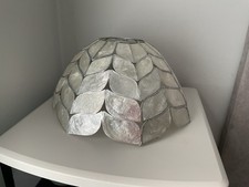 Vintage Silver Shell Light Shade 13 Inch Diameter