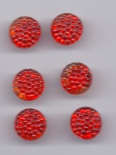 6 glass vintage buttons - 