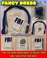 FANCY DRESS BLANK FBI ID CARD & LANYARD KIT COSPLAY DIY KIT SUPPLIED BLANK