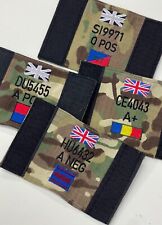 Virtus MTP Vest Badge, Zap Blood Grp TRF Union Jack, Army Military Personalised
