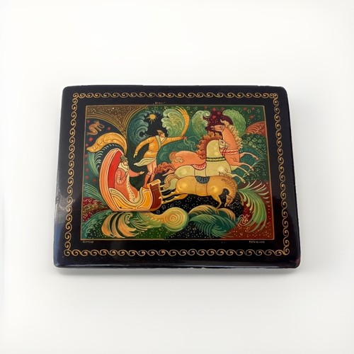 Russian lacquer box - lacquer, hand