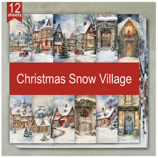 Christmas Snow Village - Craft Paper-12 Sheets - 6"x6" -160gsm - Scrapbooking