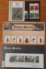 RM Mint Stamps Charles Dickens P Pack & Mini Sheet + Dickens & Wordsworth P Pack