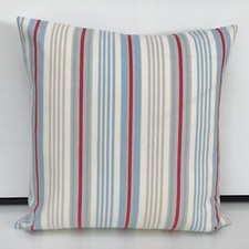 Gull DOUBLE SIDED Cushion Covers Blue Stripe Coastal Beach Nautical Style Fabric