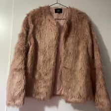 pink faux fur coat