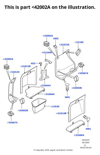Land rover genuine - genuine, retainer