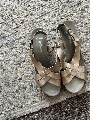 Ladies gold strappy wedge - ladies,