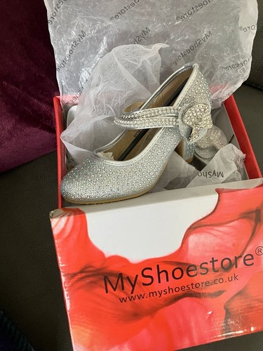 Girls silver occasion shoes - girls,