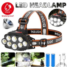 Rechargeable LED Head Torch Headlamp for Camping Fishing Hiking 4 Mode Headlight
