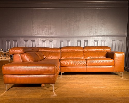 Leather seater corner sofa - corner,