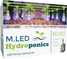 MIRACLE LED Hydroponics Grow Light Kit - 4 Strings 16 Bulbs + Timer - New In Box
