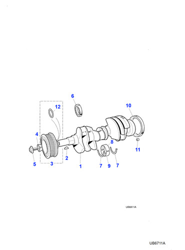Jaguar crankshaft main - crankshaft, bearing