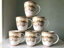 Harrods Coffee Mug Cream Wings Set of 6 Fine Bone China Tea Coffee Ideal Gift