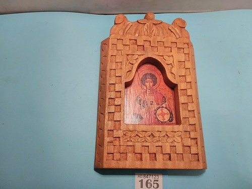 Carved religious icon wall - carved,