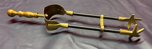 Vintage brass handle - brass, iron