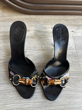 Gucci Horsebit Bamboo Heel Mules