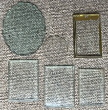 6 x Victorian Bevelled Glass Panels Reclaimed From Clocks, Photo Frames Pictures