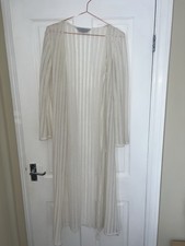 Primark White See Through Bikini Cover Up Long Sleeve Beachwear Size Small