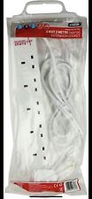  6 Gang 2 Meter  Socket UK Mains Power Extension Lead Long Cable Surge Protected
