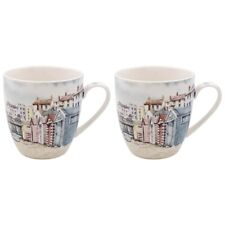 Sandy Bay Set of 2 Mugs Beach Seaside Nautical Gift Boxed Fine China Tea Coffee