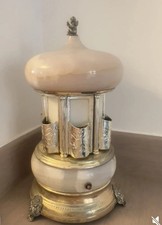 Superb Vintage Swiss Made Reuge Musical Carousel Onyx Lipstick Dispenser.