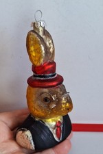 Vintage Christmas Tree Hand Made Glass Billy Bunny Ornament Christoper Radko?