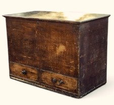 Georgian Pine Trunk / Chest, 2 Drawers, Large In Size. Lots Of Storage.