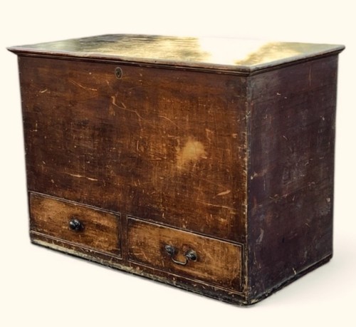 Georgian pine trunk chest - georgian, chest,