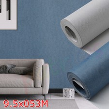 Plain Grey Textured Thick Woven Linen Effect Wallpaper Embossed Wall Paper Decor