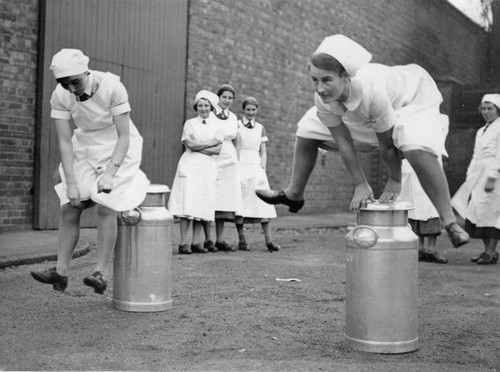 Leapfrog over milk cans - as, a