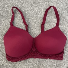 M&S Post Surgery Burgundy Red Full Cup Bra Size 34DD