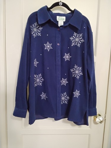 Quacker factory navy blouse - quacker,