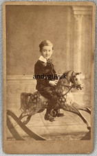 CDV BLANDFORD NESBITT ANTIQUE PHOTO BOY RIDING ROCKING HORSE ANTIQUE PHOTO