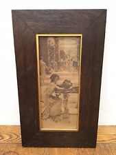 ANTIQUE ARTS & CRAFTS OAK FRAMED PRINT BY LAURENCE ALMA TADEMA 19thC