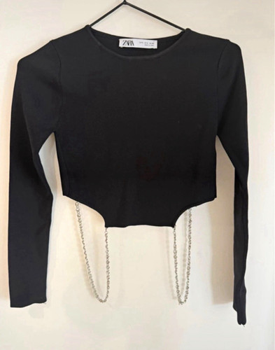 Zara women black cropped - zara,