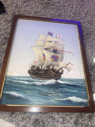 Vintage framed painting - vintage,