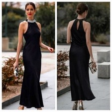 Zara Slip Satin Halter Neck