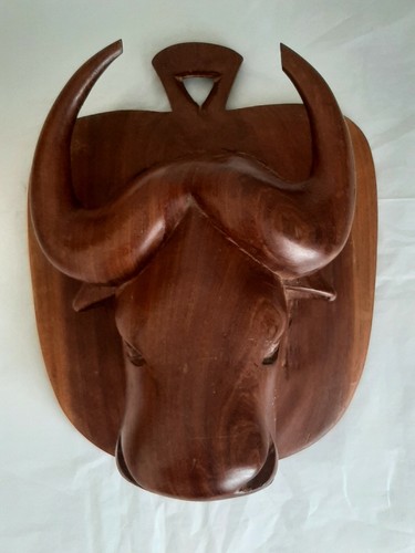 Wooden bull wall - wooden, hanging