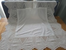 Vintage Amazing Butterfly Crochet Tablecloth 41x41 Inches