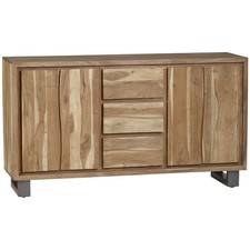 Big Furniture Warehouse Live Edge Solid Acacia 3 Door Large Sideboard RRP £600