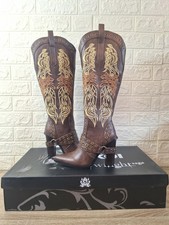 Koi X The Twilight Sage Children Of The Moon Cowboy Boots Brown RRP £120 Size 4