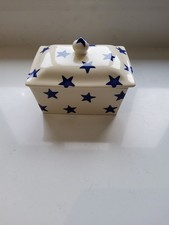 Emma Bridgewater 1st BLUE STARS Large Butterdish Excellent