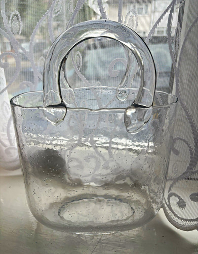 Clear glass vase - glass, handbag