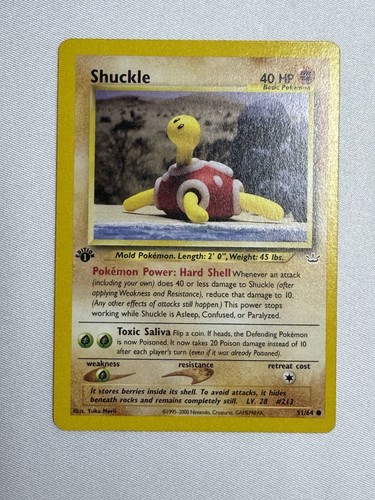 2001 pokemon shuckle 1st - shuckle, 51/64
