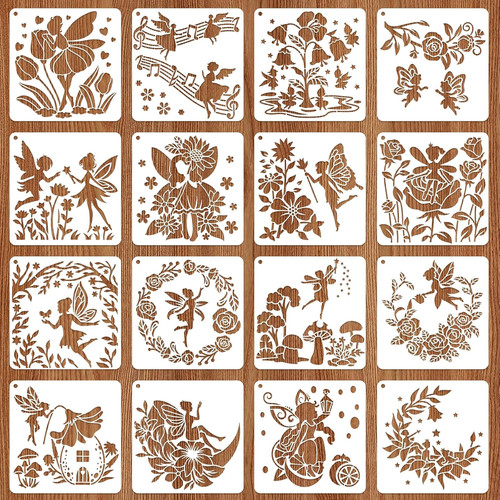 16pcs fairy stencils for - stencils,