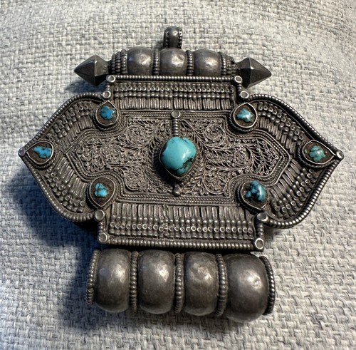 Antique silver turquoise - silver,